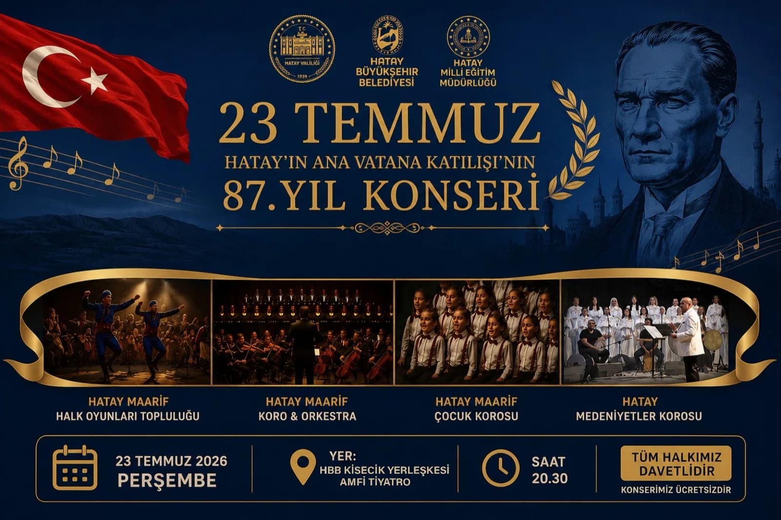 Hatay, Ana Vatana Katılışı Konserlerle Kutlayacak